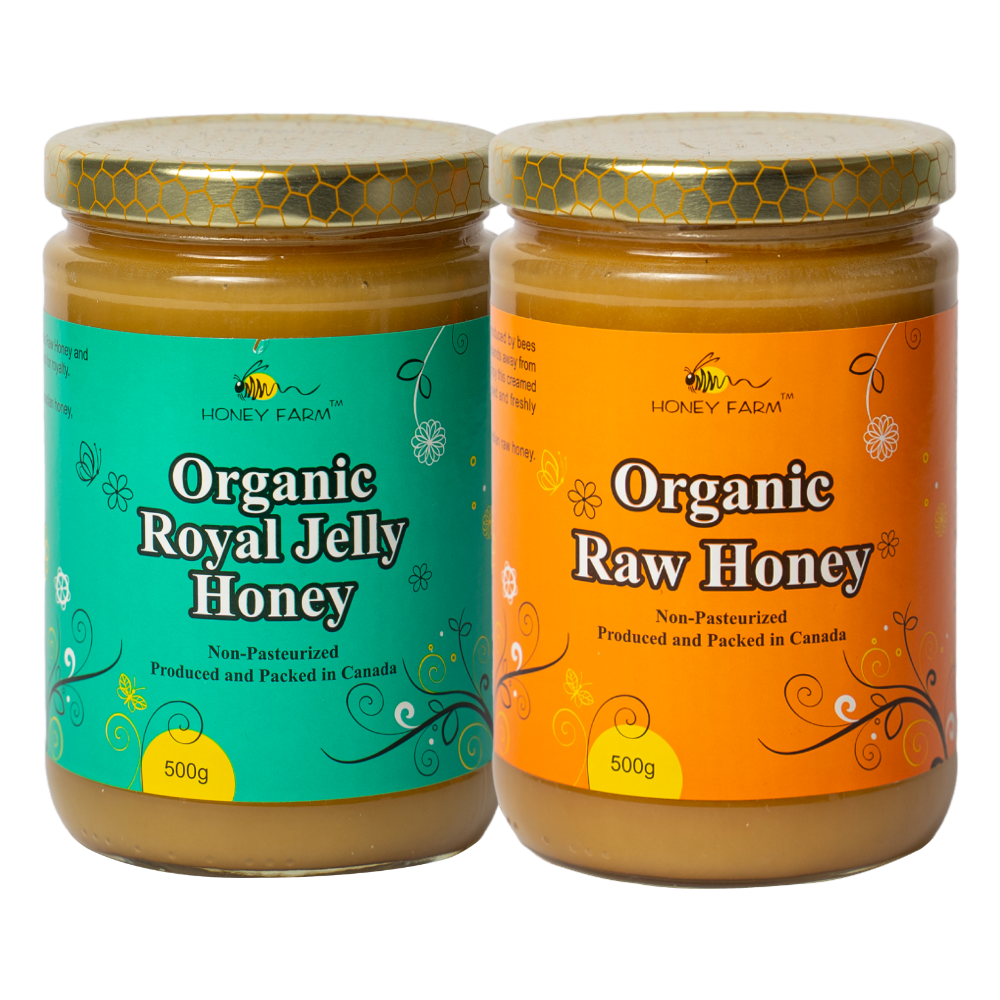 Organic Raw Honey & Organic Royal Jelly Honey set Honey Farm