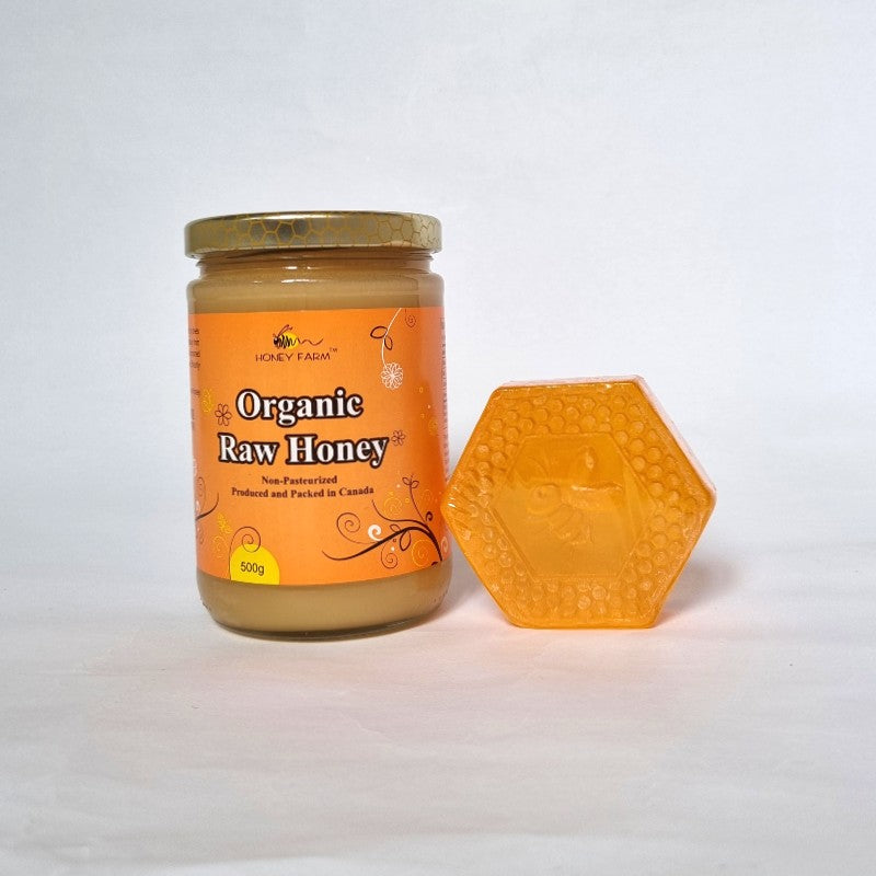 Bundle Organic Raw Honey 500g and Anti-bacterial Honey Soap 100g